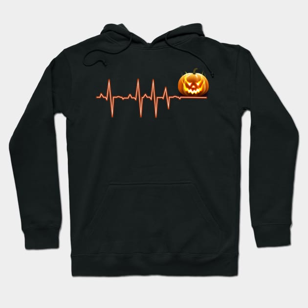 Pumpkin Heartbeat Halloween Hoodie by ChristianCrecenzio